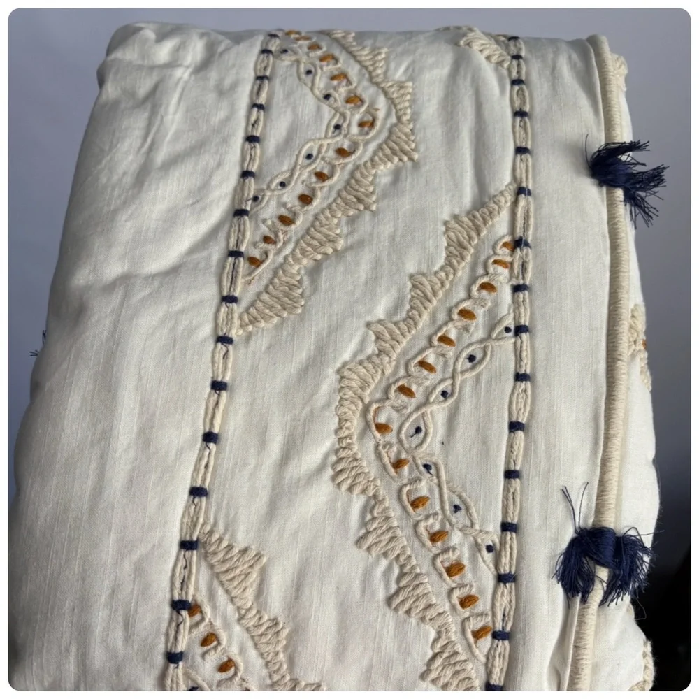NIB Anthropologie Vineet Bahl Embroidered Boho Romula Duvet Cover Twin